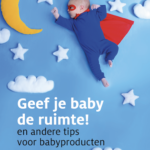 Boekomslag met de tekst: Geef je baby de ruimte! En andere tips voor babyproducten. Door Brecht Daams. Uitgeverij Undesigning.